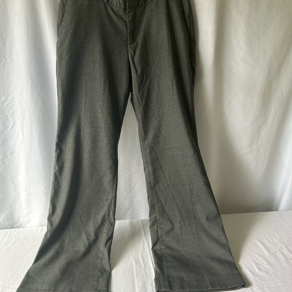 Banana Republic Charcoal Grey Boot-Cut Pants Cuffed Size 12 Reg 34 Waist x 32 In